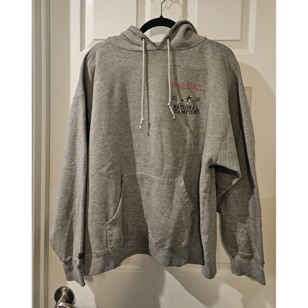 Jansport Ohio State Buckeyes 2002 National Champions Hoodie XL Gray Y2K Vintage‎